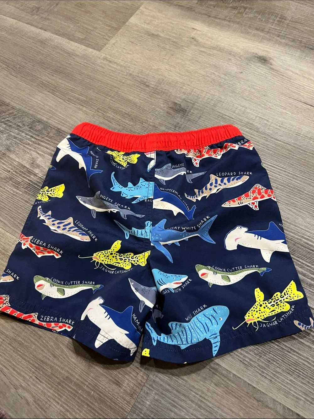 Mini Boden shark swim trunks size 6-7